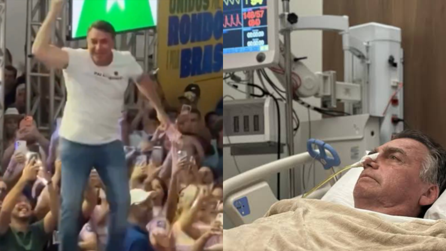 Após pedir jejum pela recuperação do pai, Flávio Bolsonaro aparece animado em evento enquanto Jair Bolsonaro tem piora