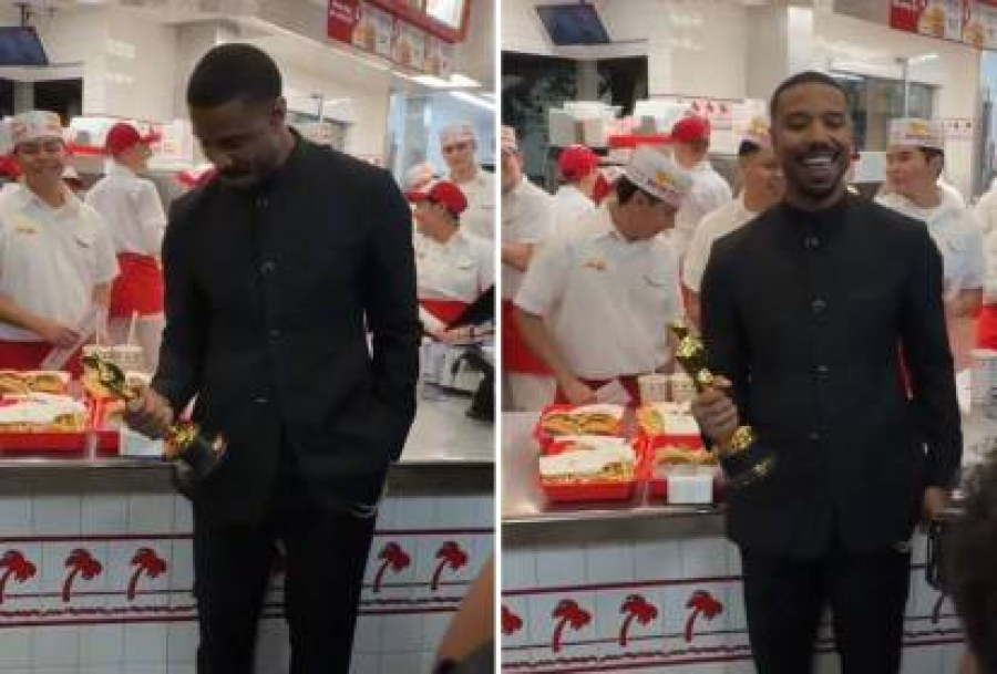 Michael B. Jordan comemora Oscar em fast food e surpreende funcionários após a cerimônia