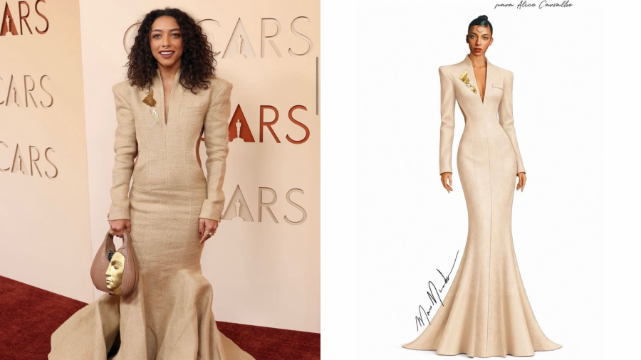 Estilista paraense Marco Normando assina vestido usado por Alice Carvalho no Oscar 2026