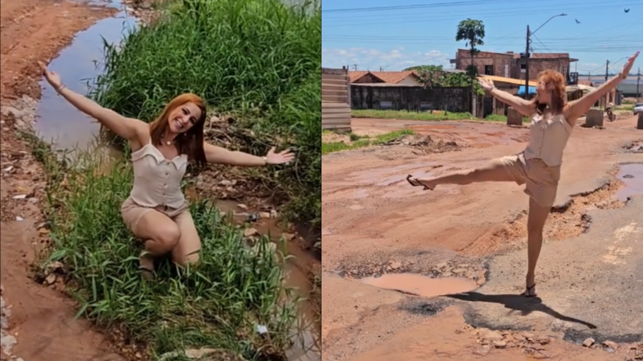 Moradora de Santarém, no Pará, viraliza ao mostrar “realidade vs. visão do prefeito” sobre a cidade
