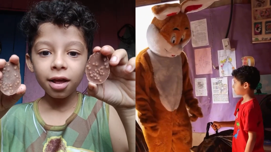 Criança do interior do Pará comove a internet ao mostrar seu único ovo simples e ganha surpresa da Cacau Show