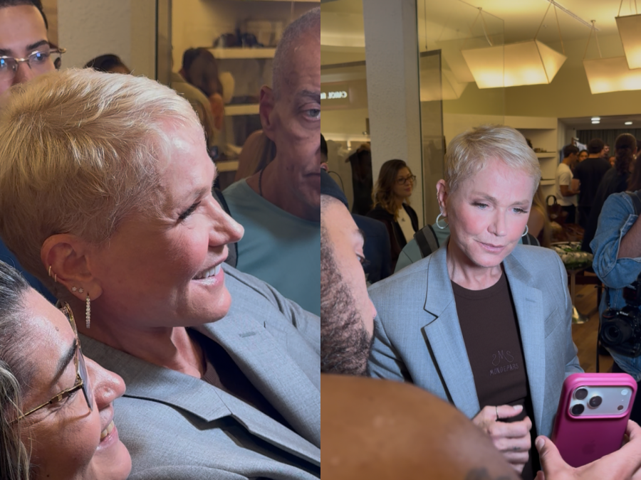 Xuxa para shopping no Leblon durante visita à loja de Sasha no Rio