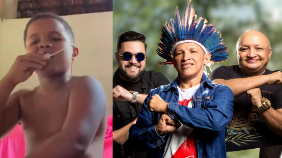 Sonho ganhando força: Tupinambá convida pequeno Saulo para tocar ao lado dos DJs da aparelhagem