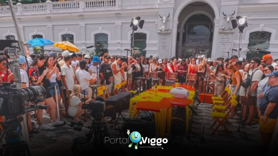 Veja como está a estrutura da gravação do Menos É Mais no Mercado de São Brás, em Belém
