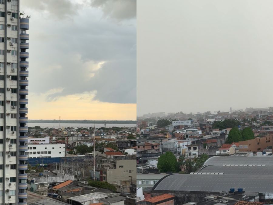 Belém entre o sol e a chuva: céu dividido chama atenção na capital paraense