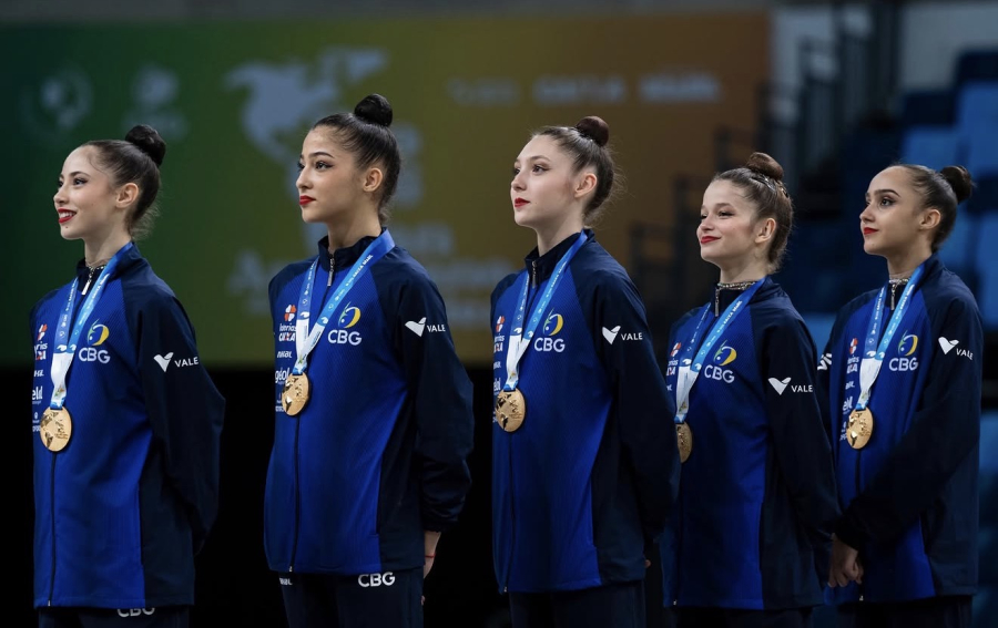 Seleção brasileira conquista ouro na ginástica rítmica ao som de “Voando pro Pará”, de Joelma