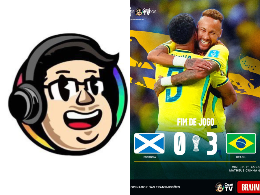 CazéTV revolta web ao destacar Neymar e deixar Vini Jr. fora de card da vitória do Brasil