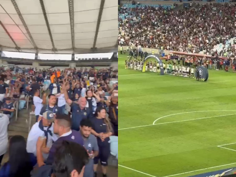 Torcida do Remo faz festa no Maracanã durante duelo contra o Fluminense