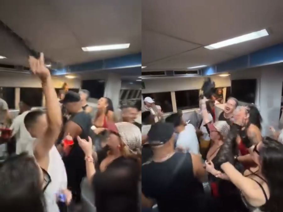 Fãs de Anitta fazem festa na barca após show em Niterói