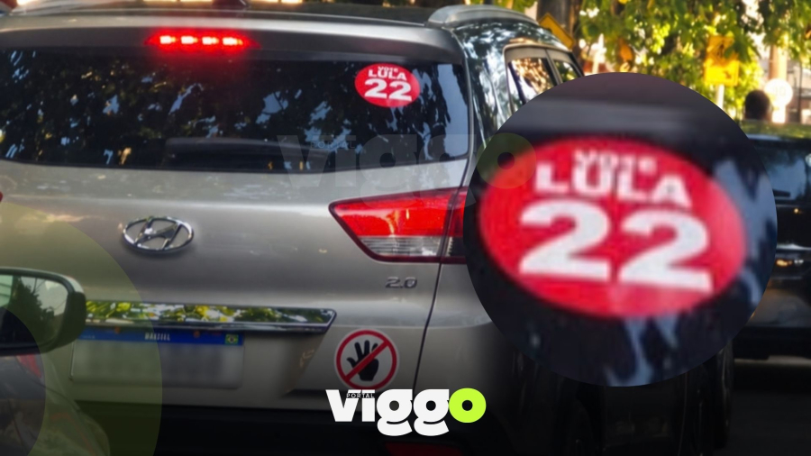 Carro com adesivo “Vote Lula” e número de Flávio Bolsonaro chama atenção em avenida de Belém