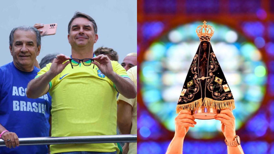 Flávio Bolsonaro acusa bispos da Igreja Católica de ajudarem a disseminar informação sobre Nossa Senhora Aparecida e chama caso de “fake news”