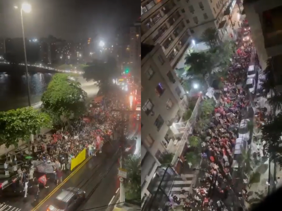 Estudantes da UFF protestam contra Flávio Bolsonaro em Niterói, no Rio