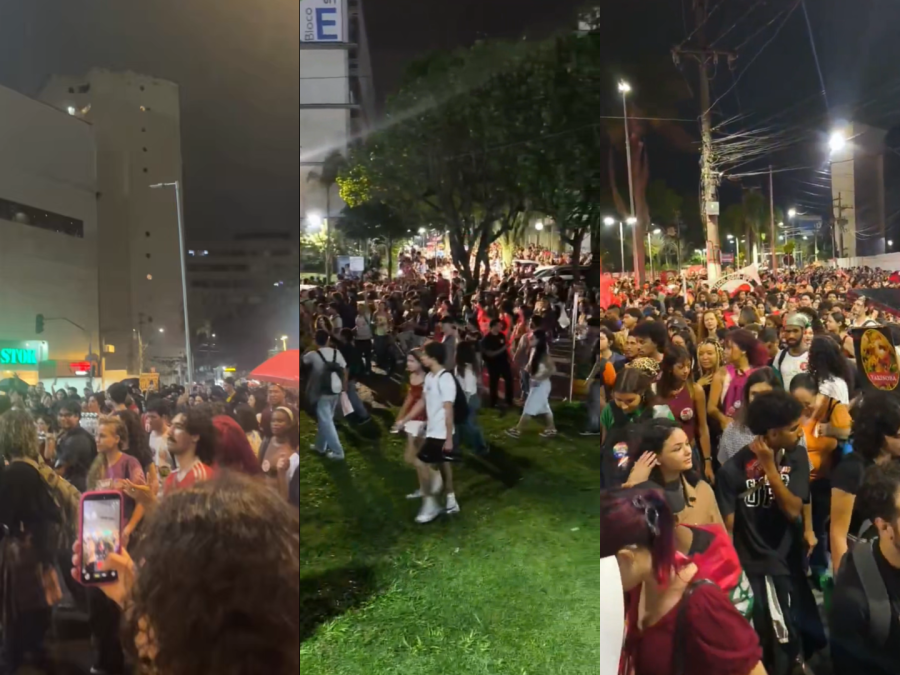 “Trabalhador, olha pra cá”: estudantes protestam contra Flávio Bolsonaro pelo 2º dia em Niterói