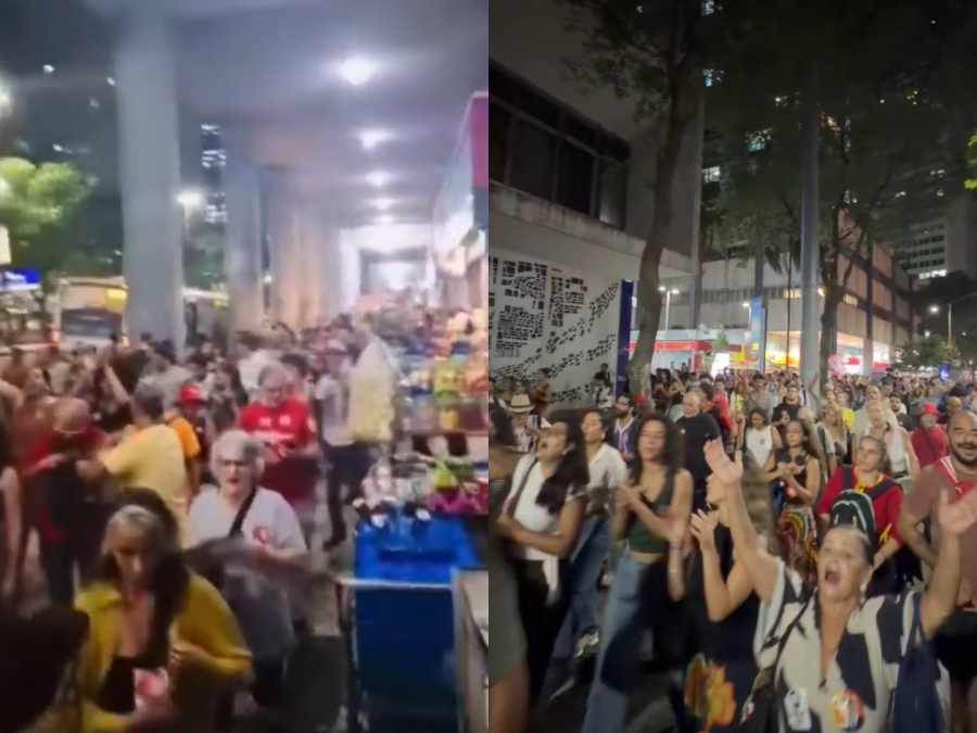 Protesto de estudantes mobiliza trabalhadores no Centro do Rio contra Flávio Bolsonaro