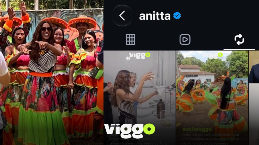 Anitta curte e compartilha conteúdos exclusivos do Portal Viggo sobre visita ao Pará