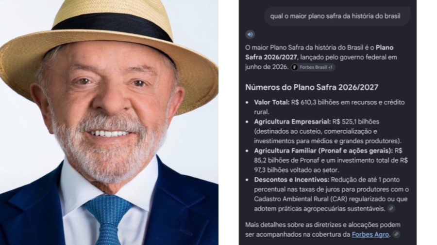 Lula manda Flávio “dar um Google” sobre o agro; buscas apontam Plano Safra recorde no governo do presidente 
