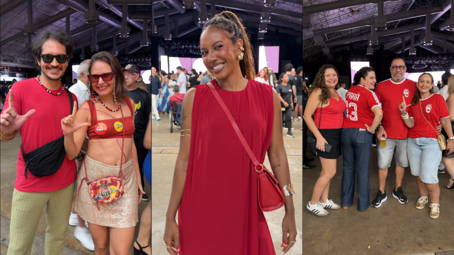 Público aposta em looks vermelhos durante show de Djavan em Belém