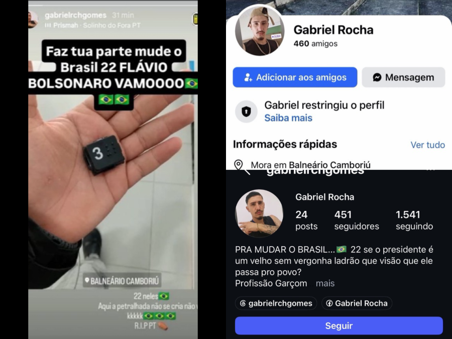 Homem de Balneário Camboriú publica foto de tecla arrancada de urna e declara apoio a Flávio Bolsonaro