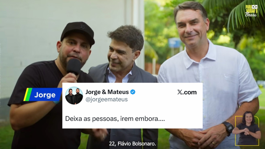 Com erro de português, perfil de Jorge & Mateus repercute após fuga de Flávio Bolsonaro; cantor apoiou candidato derrotado