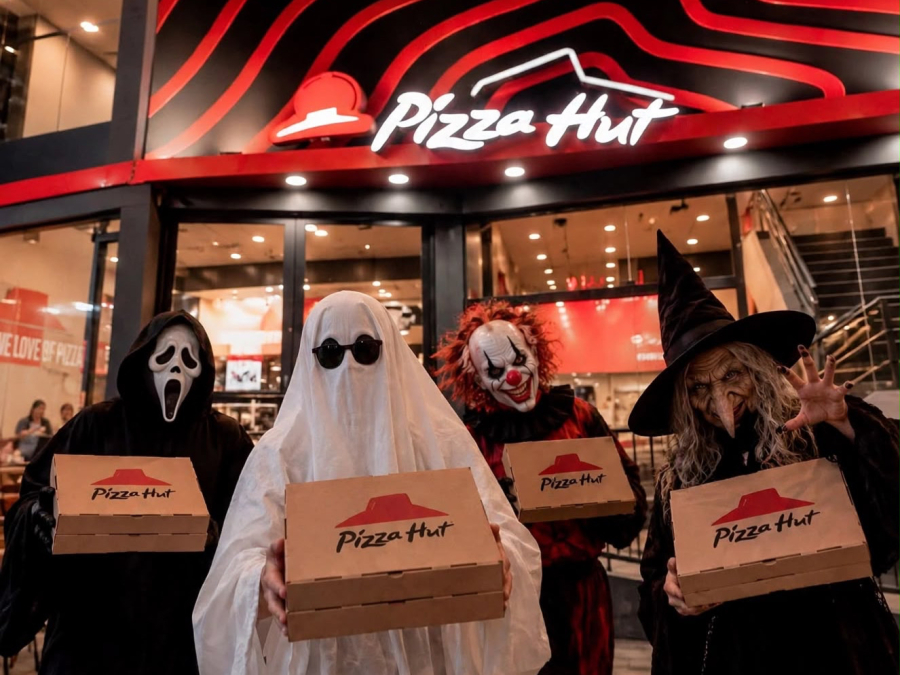 Pizza Hut oferece brinde para clientes fantasiados no Halloween em Belém
